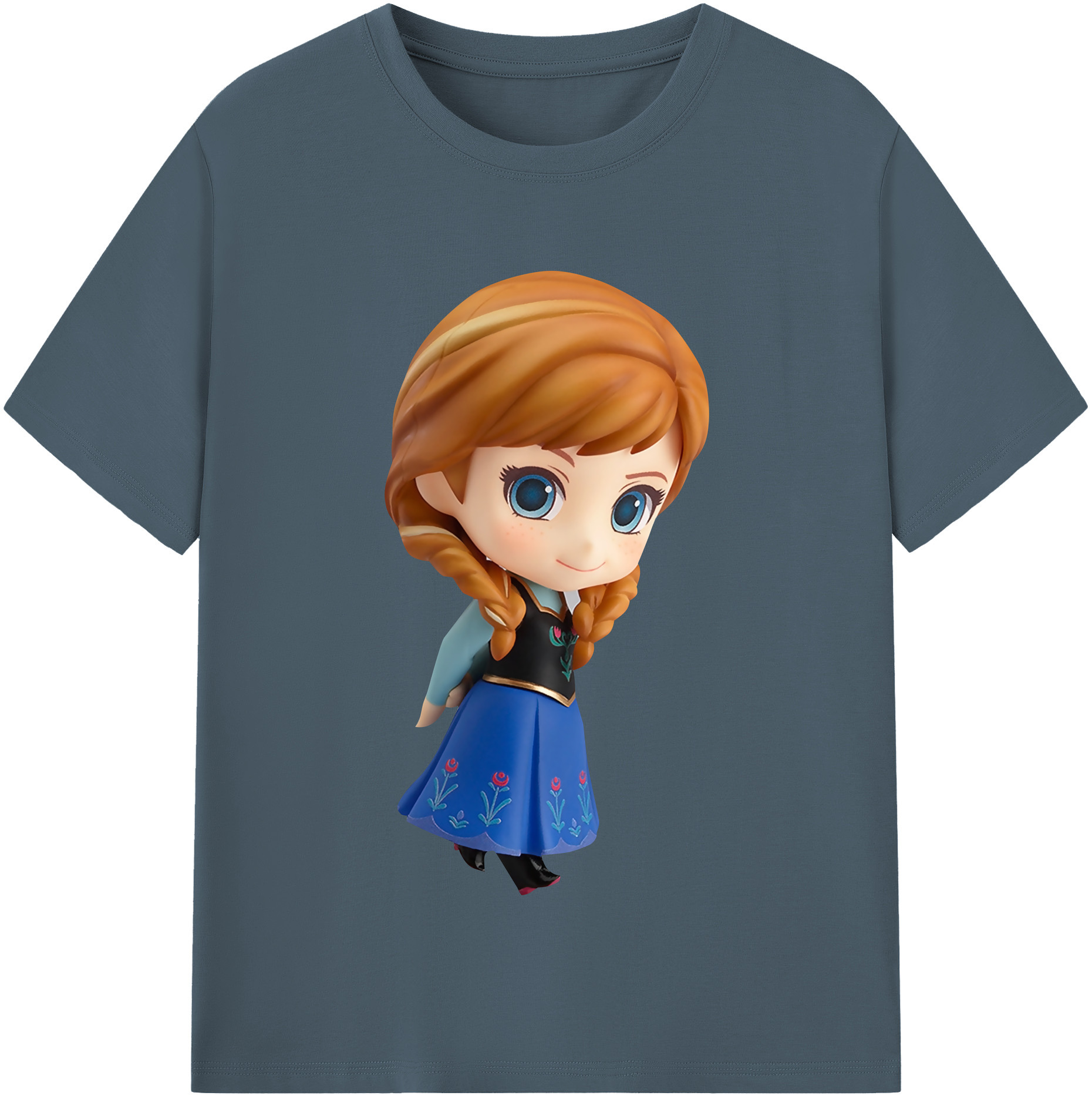 （画像用） アナと雪の女王 アンナ エルサ Frozen Anna Elsa 綿100％半袖Tシャツ（フロントプリント）